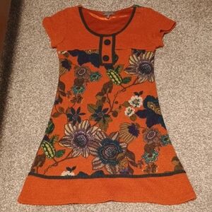 Orange Floral Dress